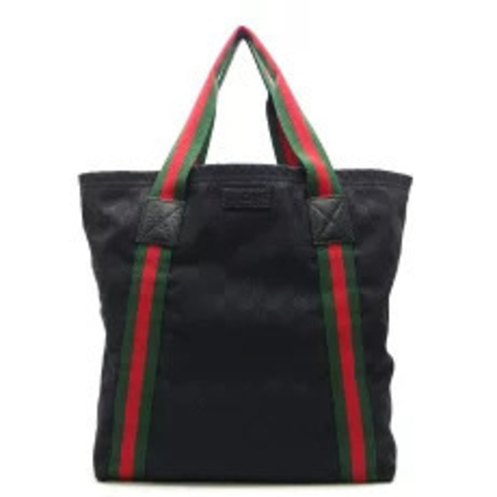 Gucci GG Canvas Sherry Line Tote Bag web Black